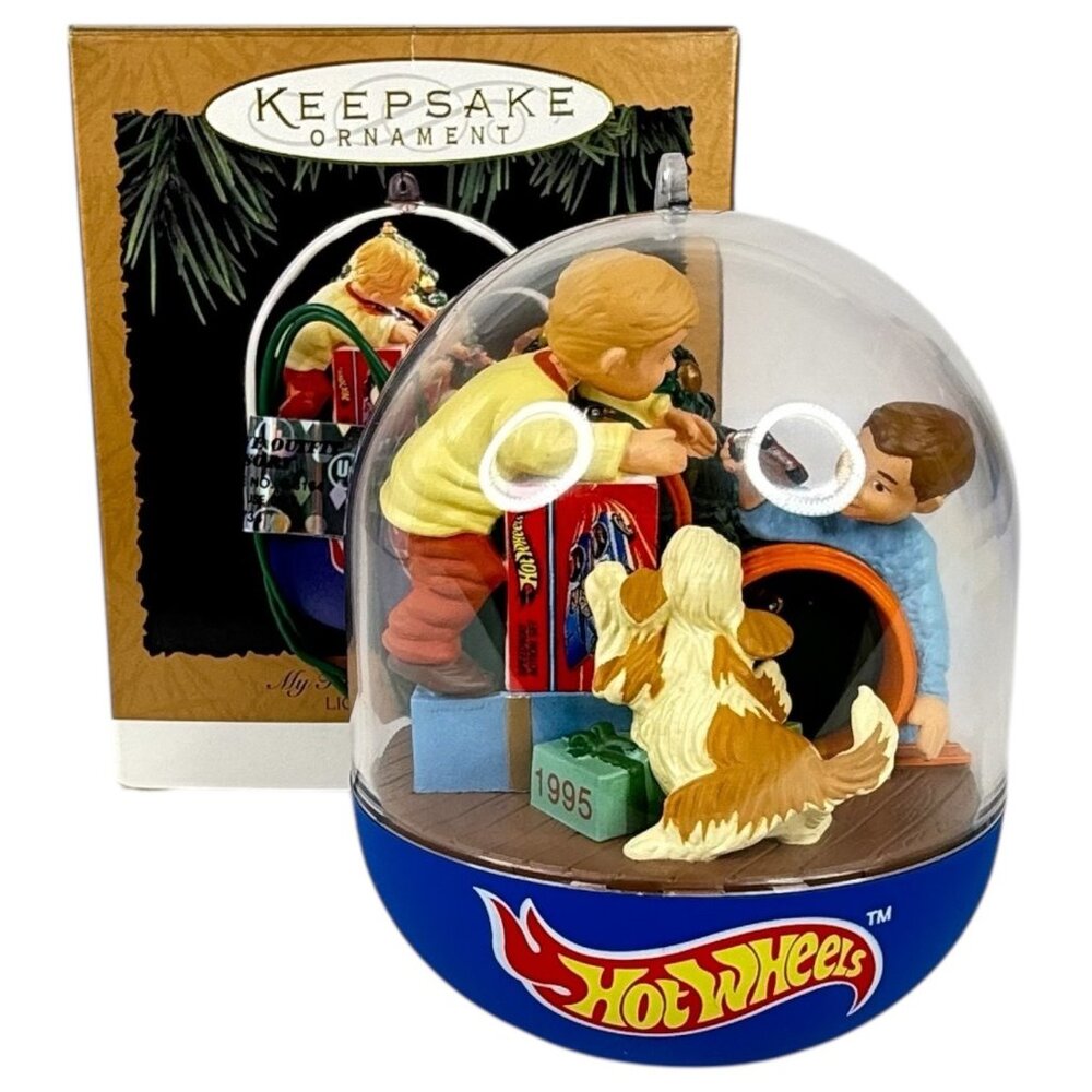 Hallmark Keepsake Xmas Ornament My‎ First Hot Wheels 1995 Magic Light UNTESTED